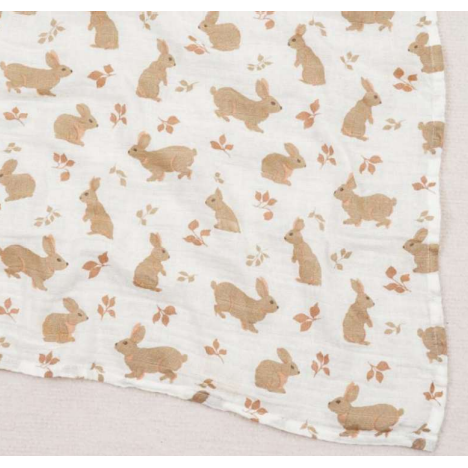 Bunny Love - Muslin Swaddle Blanket