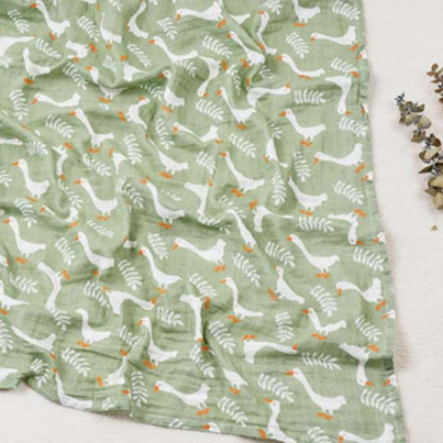 Gentle Geese Bamboo Muslin Blanket