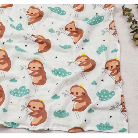 Lazy Sloth Bamboo Muslin Swaddle