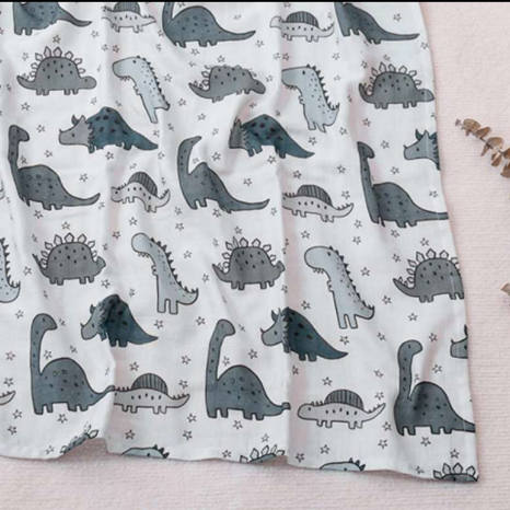Dino Land Bamboo Muslin Swaddle