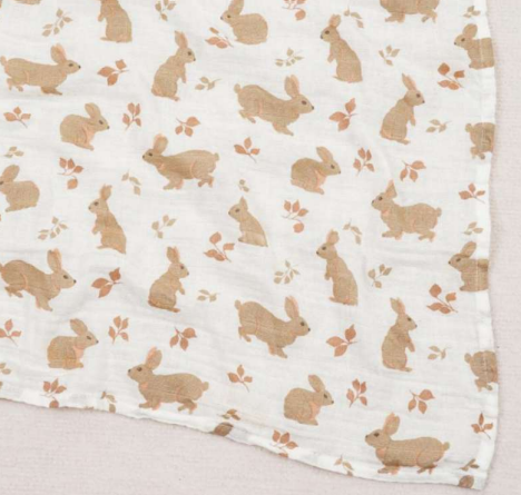 Bunny Love - Muslin Swaddle Blanket