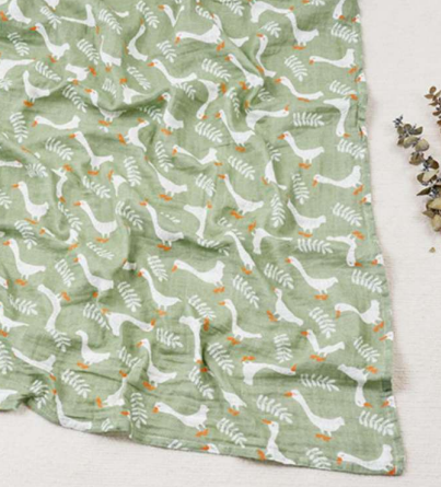 Gentle Geese Bamboo Muslin Blanket