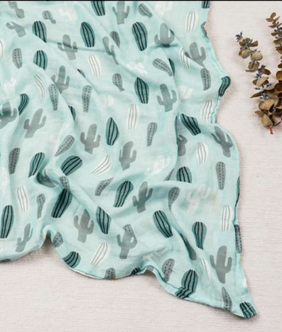 Cactus Cutie Bamboo Muslin Swaddle