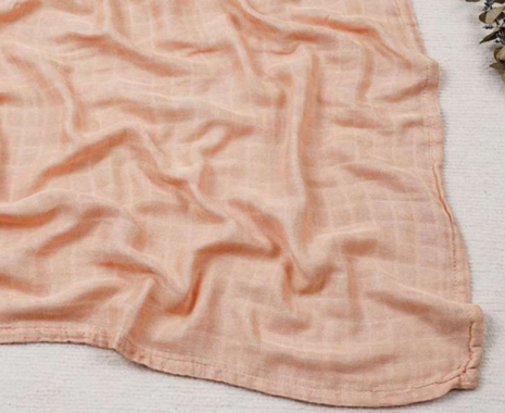 Blush Peach Bamboo Muslin Swaddle