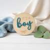 Natural Wood Welcome Signs "Boy"