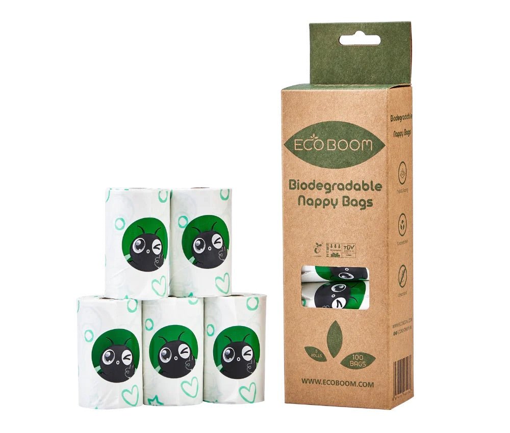 100% Plastic free Compostable Nappy Bags - 100 pieces - Panda Baby Supplies | Australias Premium Bamboo Eco Nappies & Wipes